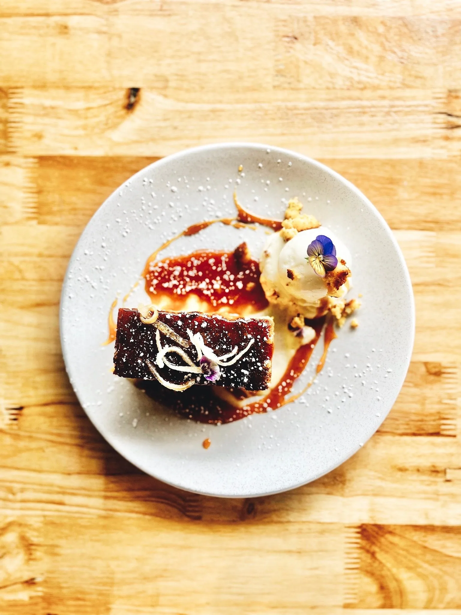 Close up photo of dessert at four hands terrigal